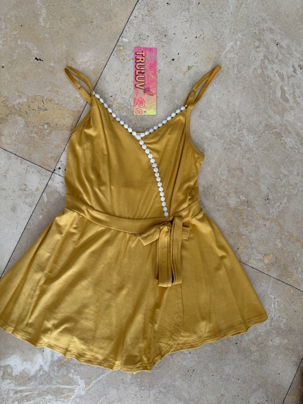 Truly Me Gold Mustard Girl's One-Piece Romper
